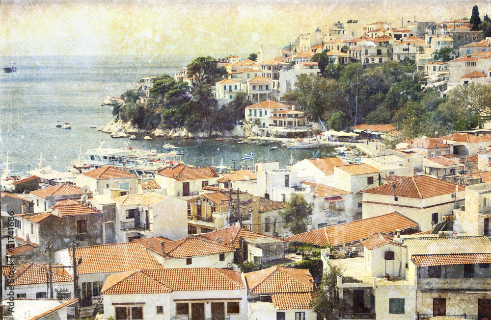 Vintage photo of Skiathos, Greece