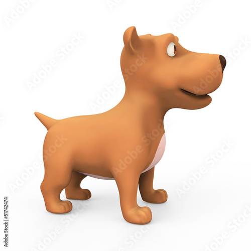 3d Dog looks to the side