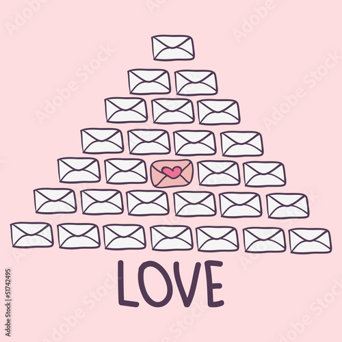 Love letters romantic valentine card