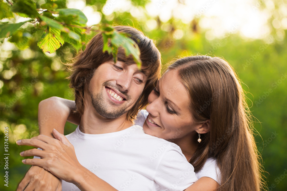 Young attractive couple together outdoors Young attractive couple together outdoors