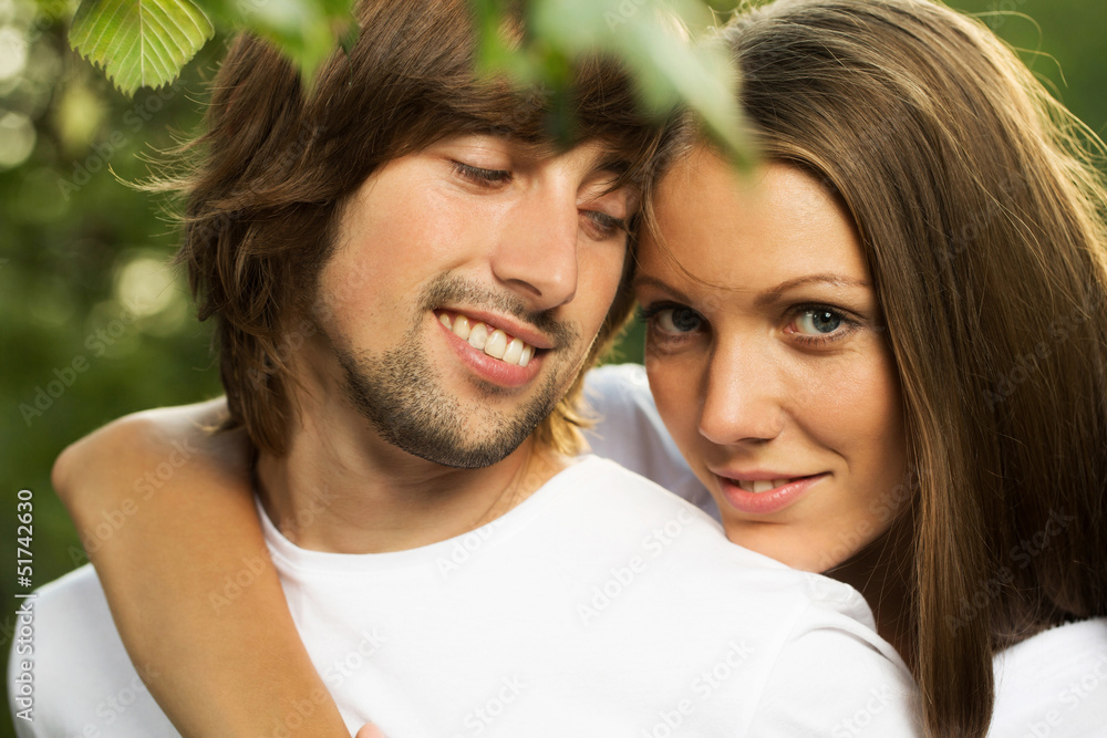 Young attractive couple together outdoors Young attractive couple together outdoors