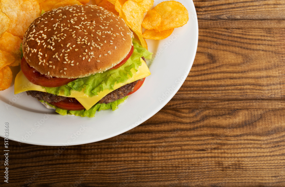Delicious hamburger Delicious hamburger