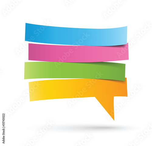 colorful paper speech bubble