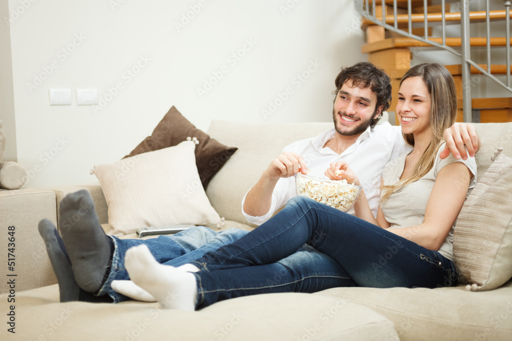 Couple watching a movie