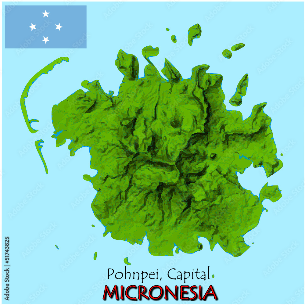 Mocronesia Pohnpei Asia national emblem map symbol motto Mocronesia Pohnpei Asia national emblem map symbol motto