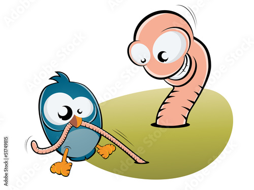 vogel und wurm