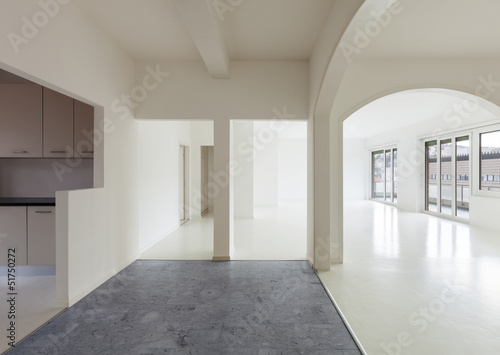 White apartment Interior, view of the rooms