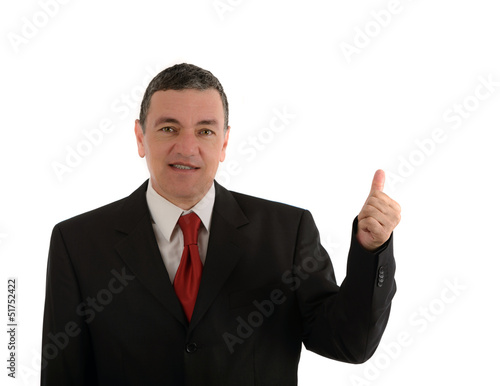 Aged businessman making various gestures isolated on white backg