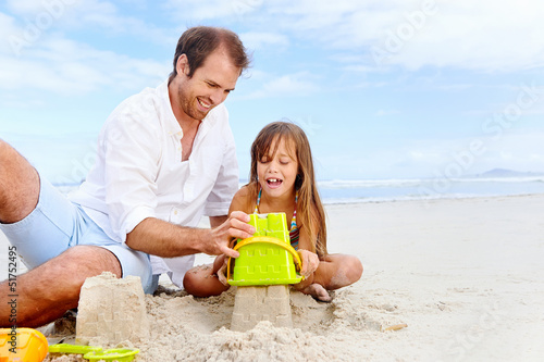 happy sand castle child