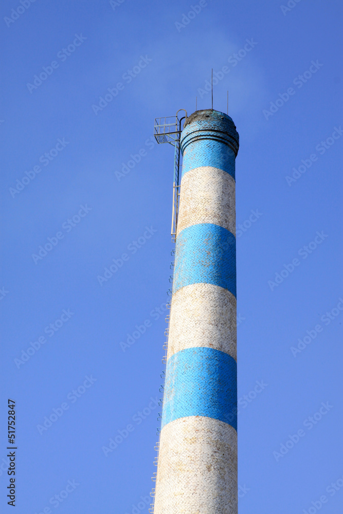 chimney in an industrial enterprise