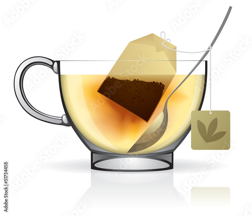 Tea bag in the cup