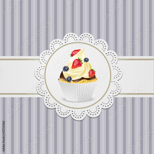 Blackberry and strawberry cupcake