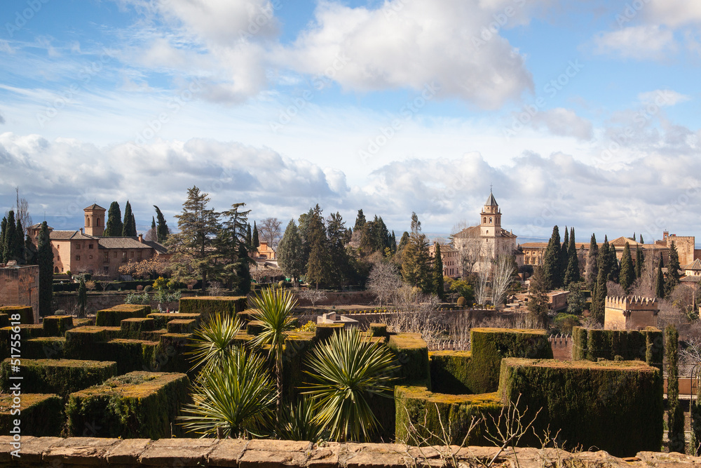 Gardens in Granada in winter