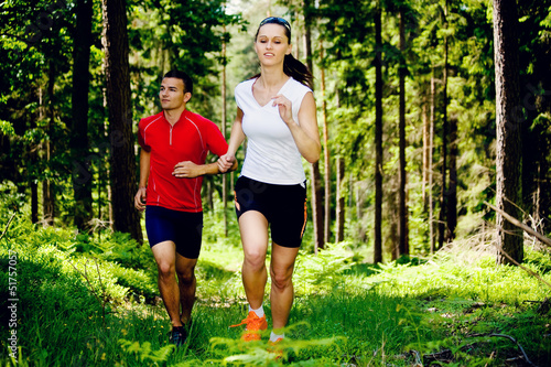 Fototapeta Naklejka Na Ścianę i Meble -  jogging in forest