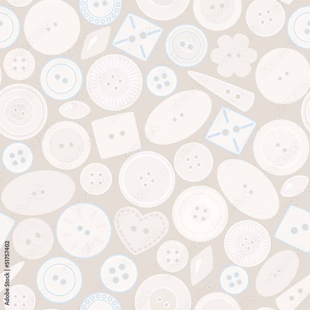 White buttons on light gray subtle seamless pattern, vector White buttons on light gray subtle seamless pattern, vector