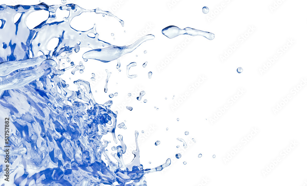 cold water splash, isolated on white cold water splash, isolated on white