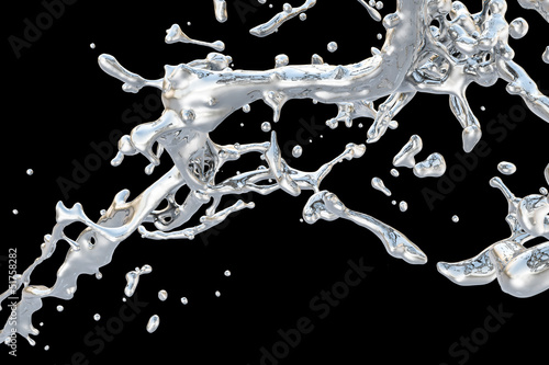 liquid metal, isolated on black