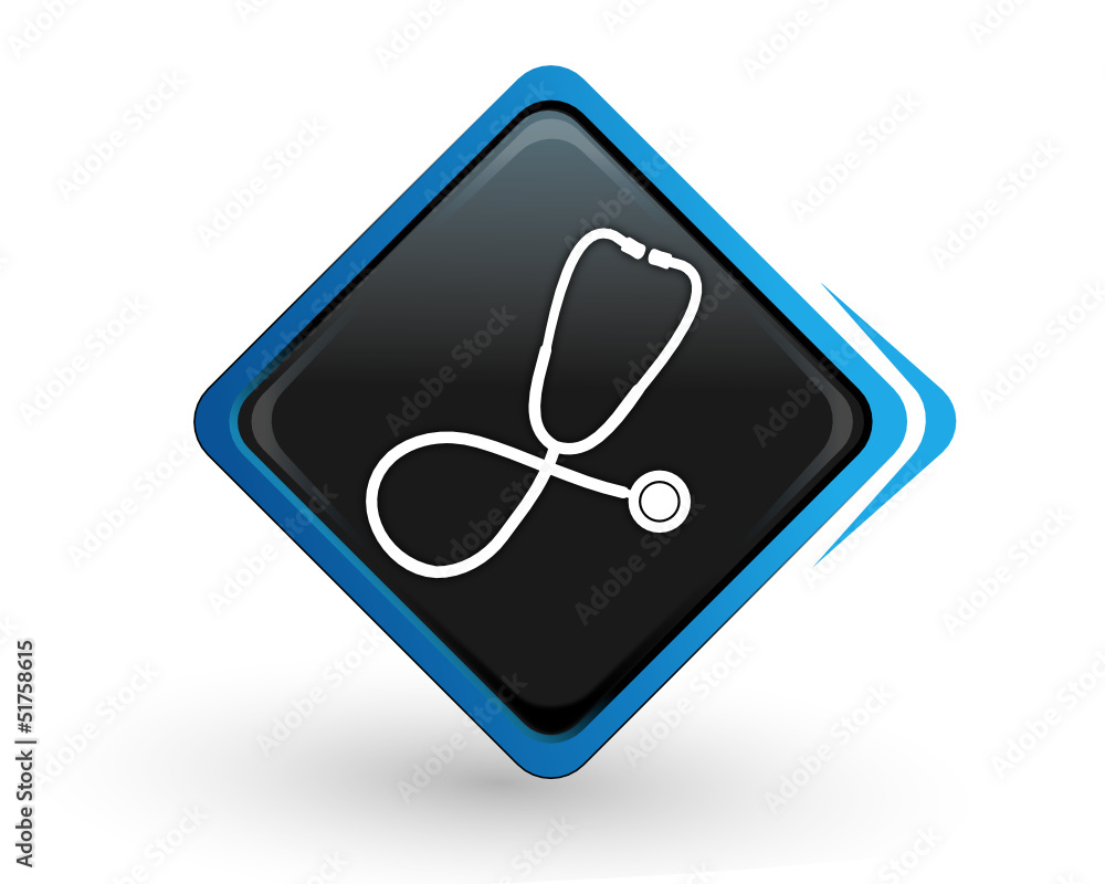 icône médecin sur bouton carré bleu icône médecin sur bouton carré bleu