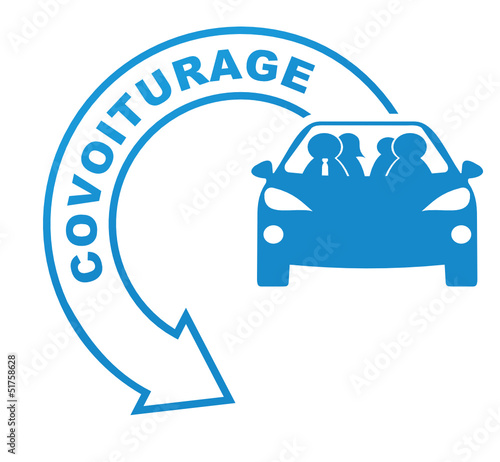 covoiturage sur symbole bleu