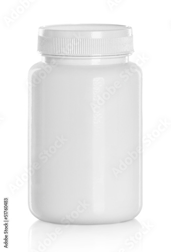 White Medical Drugs Tablets Capsules Plastic Bottle