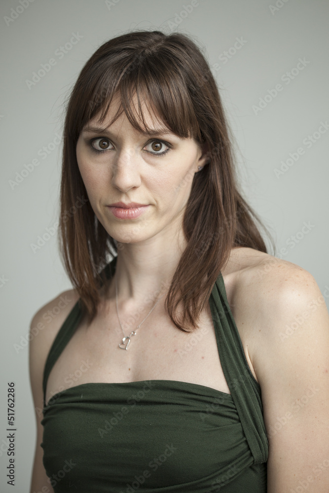 Beautiful Young Woman with Brown Hair and Eyes Beautiful Young Woman with Brown Hair and Eyes