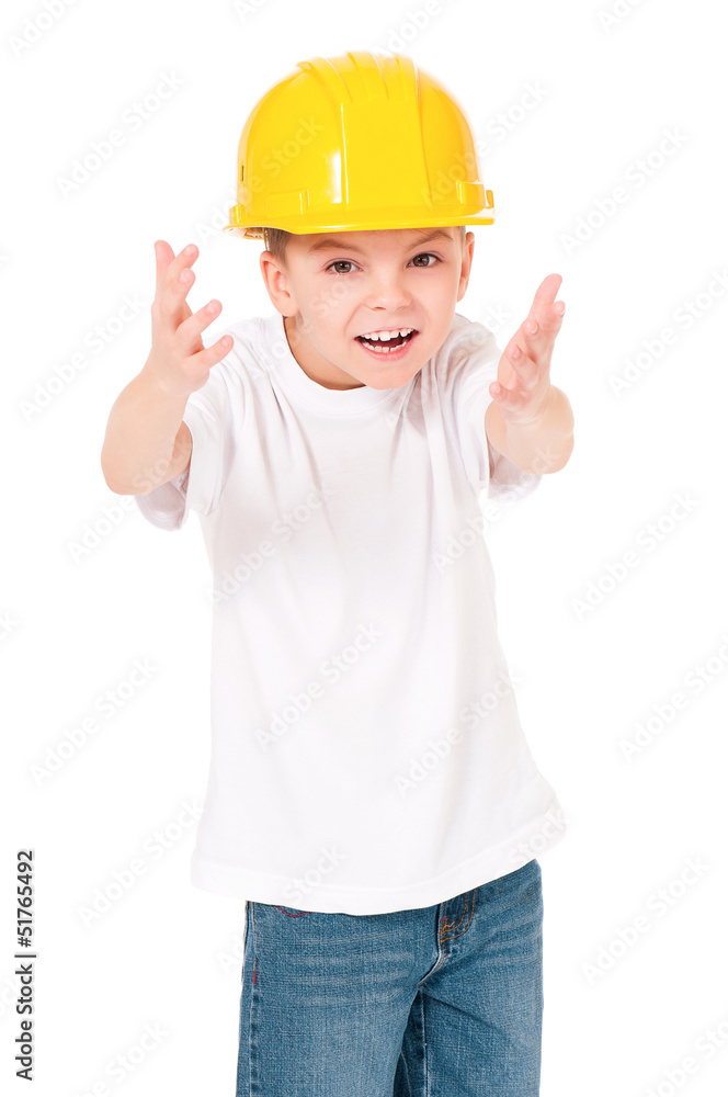 Boy in hard hat Boy in hard hat
