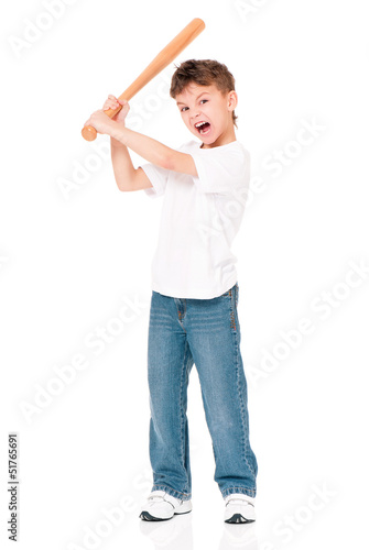 Boy with baseball bat