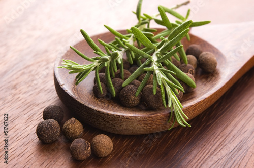 allspice with fresh rosemary