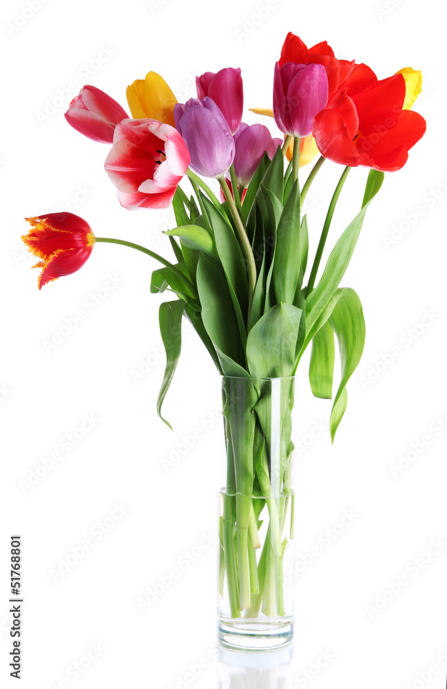 Beautiful tulips in bouquet isolated on white Beautiful tulips in bouquet isolated on white