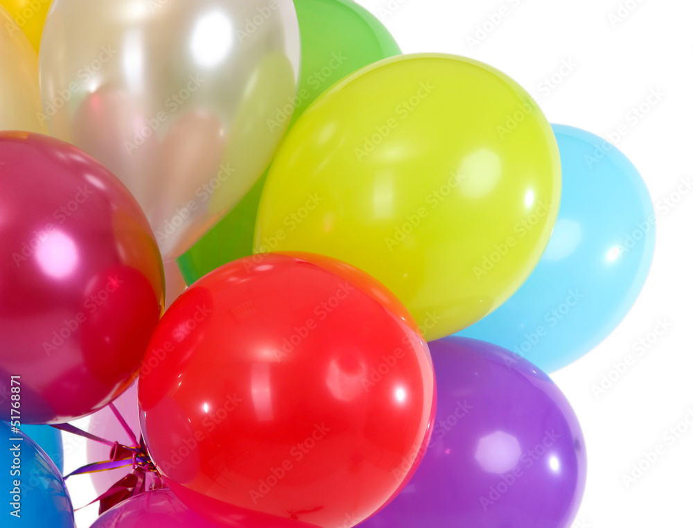 Many bright balloons isolated on white Many bright balloons isolated on white