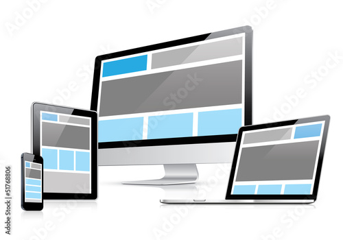 Responsive web design in electronic devices vector eps10