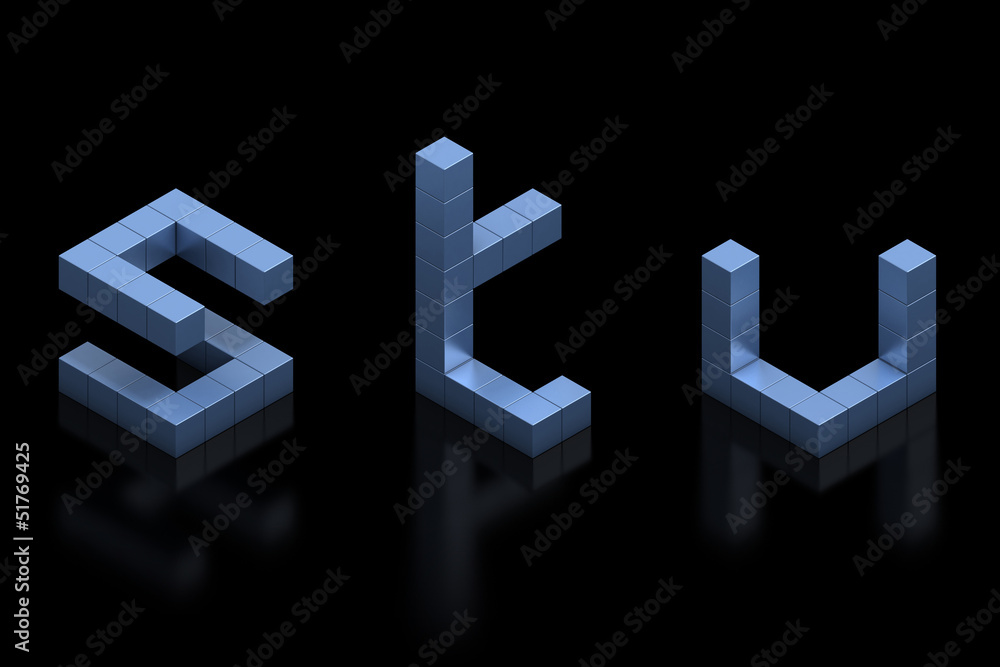 cubical 3d font letters s t u cubical 3d font letters s t u