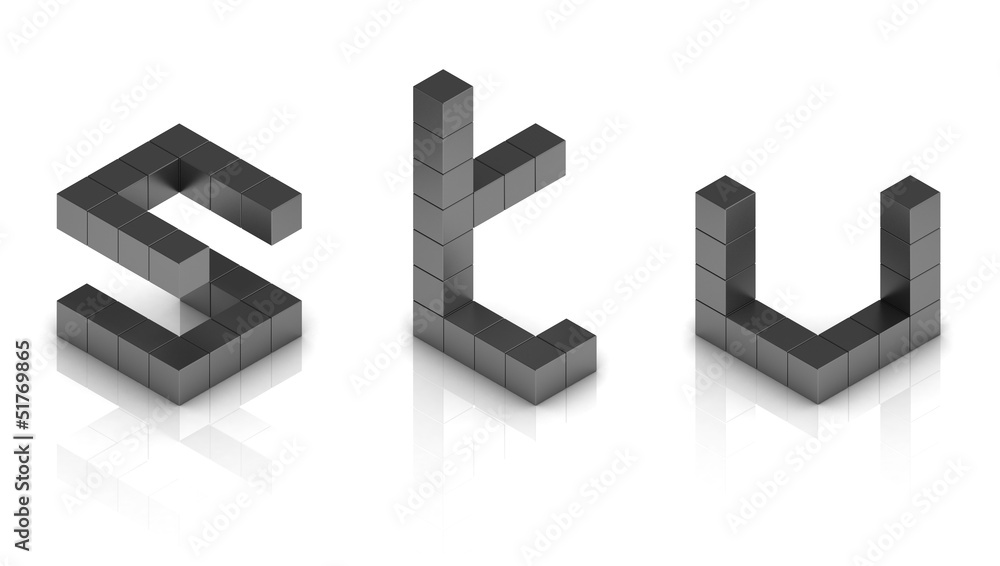 cubical 3d font letters s t u cubical 3d font letters s t u