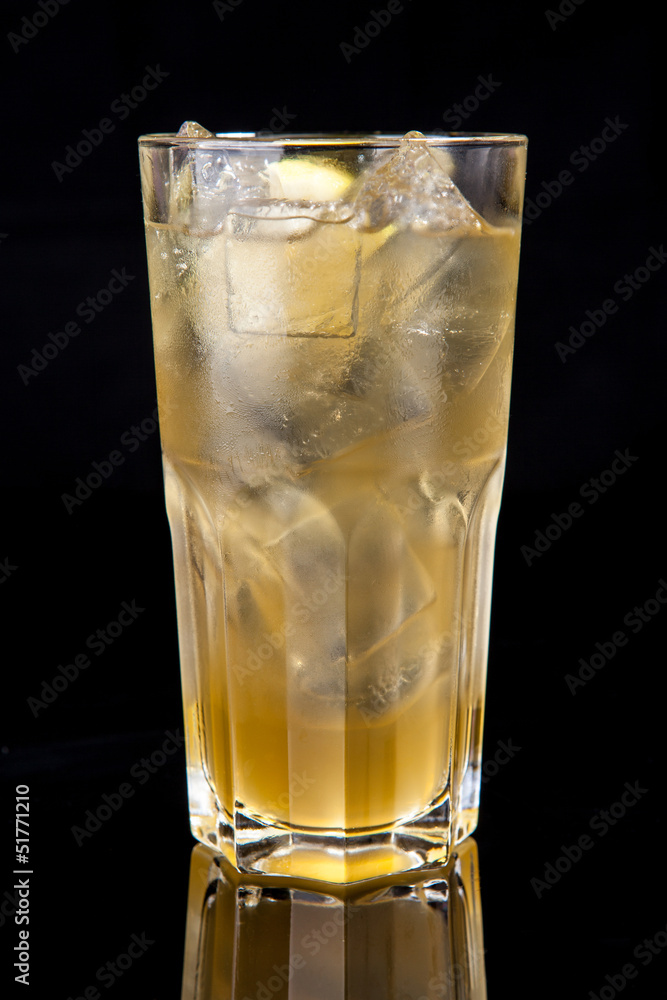 yellow cocktail isolated on black yellow cocktail isolated on black