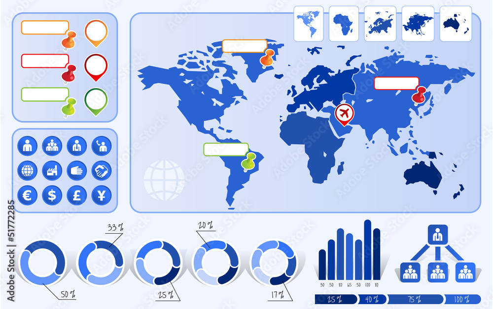 Conjunto de elementos infográficos
