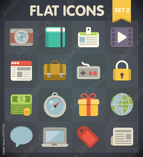 Universal Flat Icons for Web and Mobile Applications Set 2