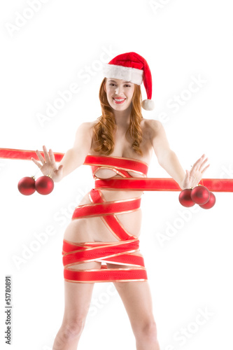 Sexy Christmas gift - seductive naked Mrs. Claus