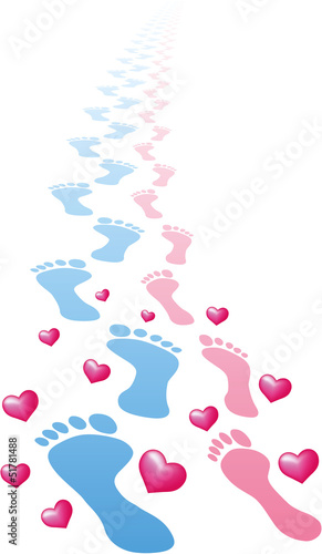 Footprints Couple in Love (Fußspur Paar verliebt)