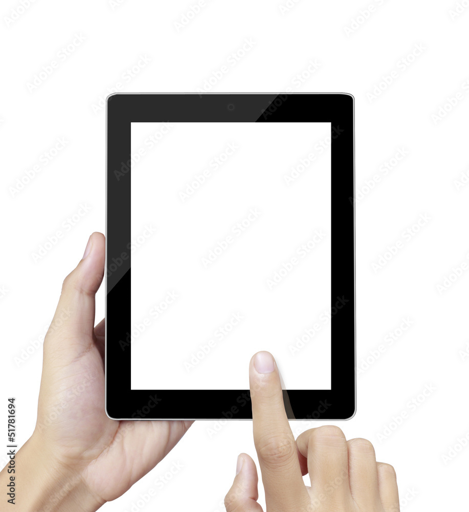 tablet in hands tablet in hands