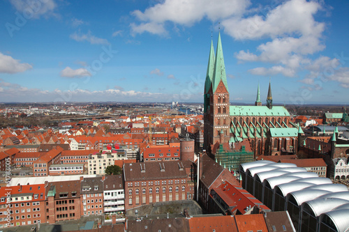 Old center of Lubeck, Schleswig-Holstein, Germany,