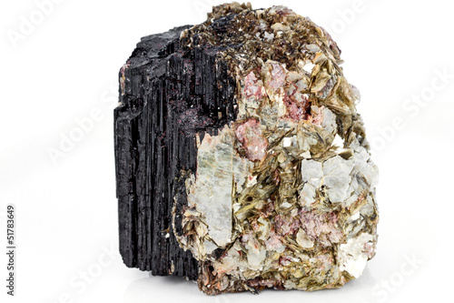 Tourmaline and muscovite mineral
