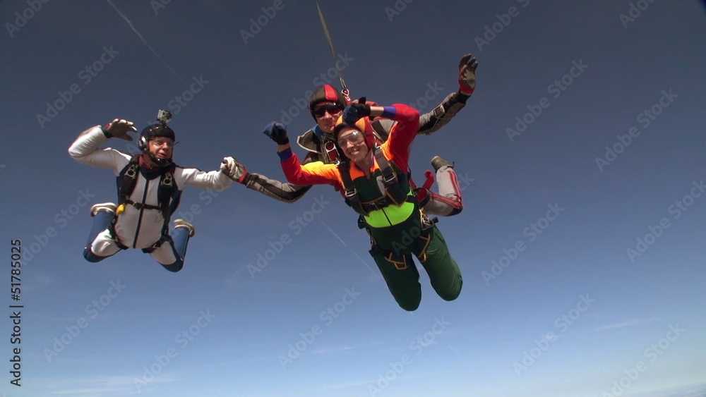Skydiving video. Tandem. Slow motion. Skydiving video. Tandem. Slow motion.