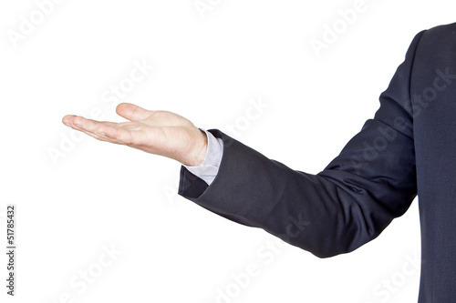 businessman gesturing with his hand