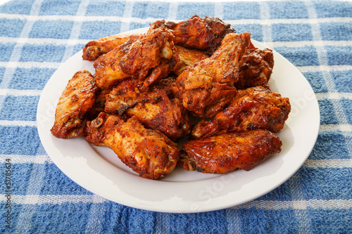 Mesquite Wings on Blue Placemat