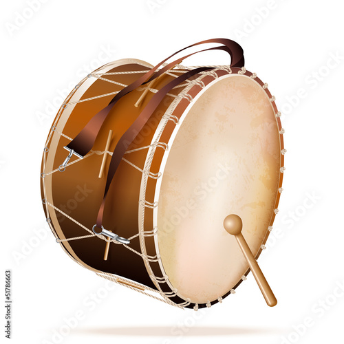 Traditional Turkish drum, isolated on white background photo