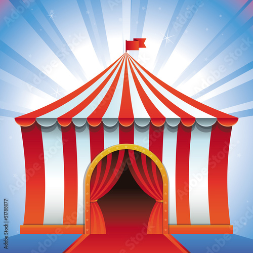 Vector circus tent - bright icon