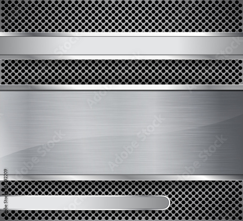 Brushed metal on textured metallic background