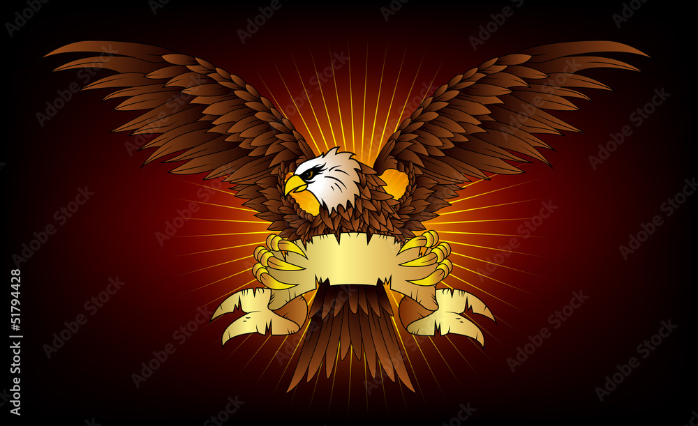 Naklejka premium Spread winged eagle insignia