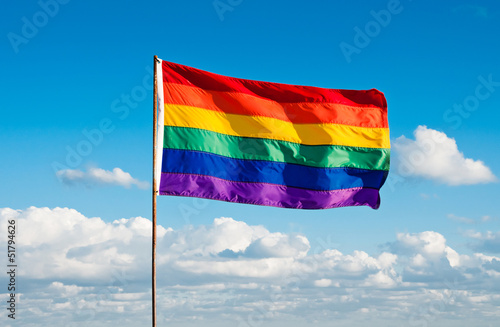 Obraz na płótnie Rainbow Gay Pride Flag, Miami Beach, Florida, USA w salonie