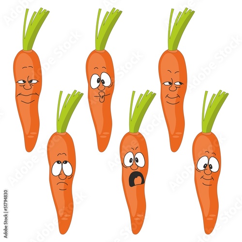 Emotion cartoon carrot vegetables set 009